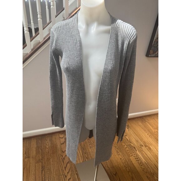 Lovers + Friends Ribbed Long Duster Cardigan Sweater Heather Grey Size XS - Picture 1 of 3